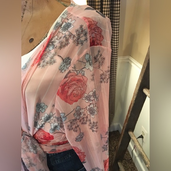 Ragdoll Rose Floral Pink Cardigan Size 3x - Picture 5 of 13